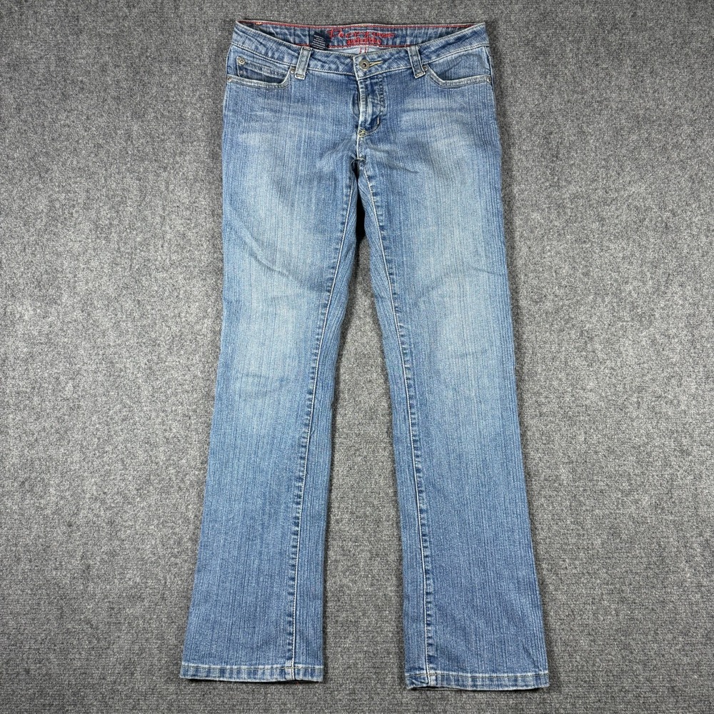 Y2K 2000s Anchor Blue Poppy Straight Low Rise Jeans Mid Wash Blue Junior Size 9